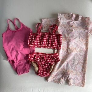Pink and Red Gingham Swimsuit Bundle